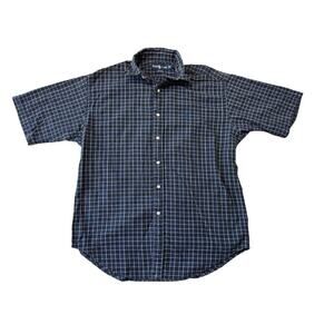 POLO by Ralph Lauren short sleeve collared shirt, size M, Blue Seersucker